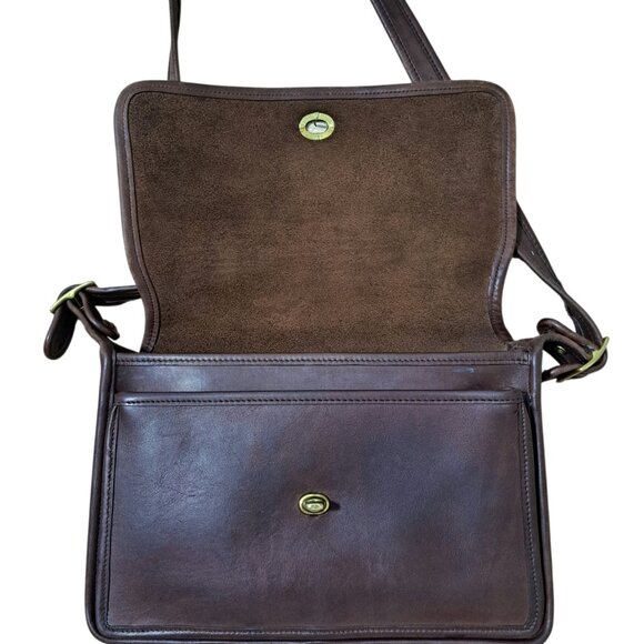 Coach Legacy City Cross Body Bag Women Vintage Made n US Brown Leather Turn Lock - Picture 8 of 14